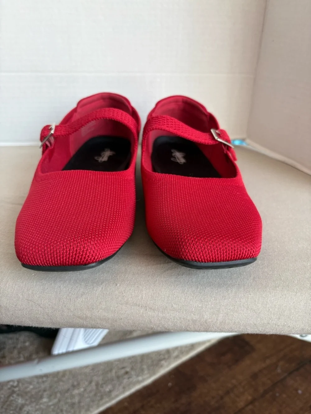Ailicozy Women Sz 8.5 Red mesh Mary Jane Ballet Flats Comfortable Slip-On Shoe - Picture 8 of 10